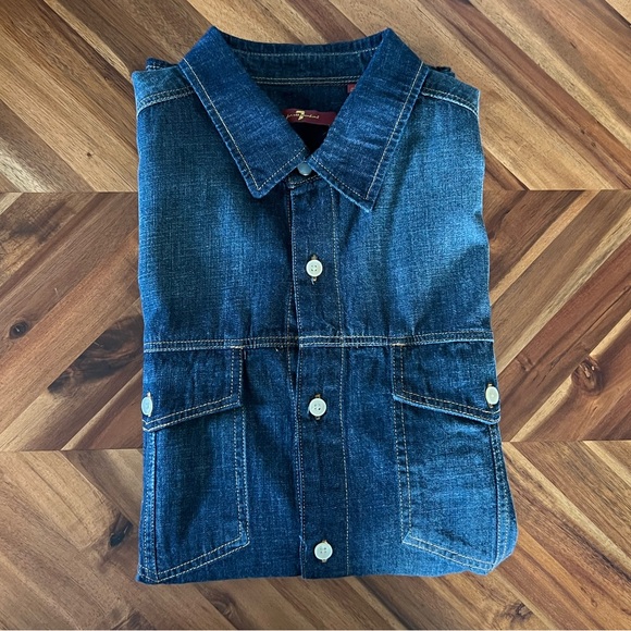 Men’s 7 For All Mankind Denim Overshirt - Picture 3 of 4